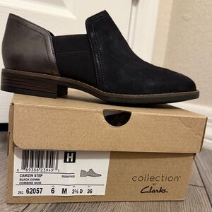 Clarks Camzin Step Black Combi Slip-On Loafers for Women